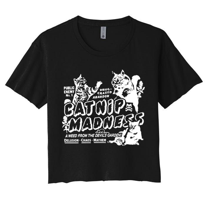 Funny Cat For Cat Mom Cat Dad Catnip Madness Cute Cat Crop Top
