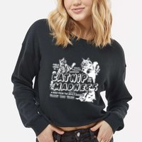 Funny Cat For Cat Mom Cat Dad Catnip Madness Cute Cat Cropped Pullover Crew