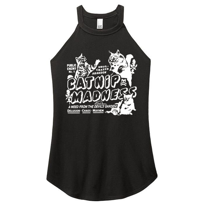Funny Cat For Cat Mom Cat Dad Catnip Madness Cute Cat Women's Perfect Tri Rocker Tank