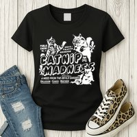 Funny Cat For Cat Mom Cat Dad Catnip Madness Cute Cat Womens T-Shirt