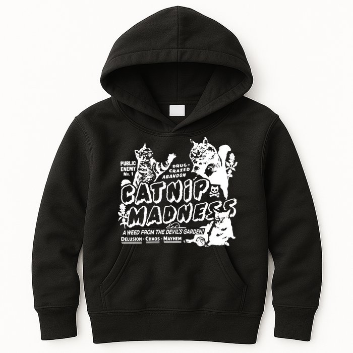 Funny Cat For Cat Mom Cat Dad Catnip Madness Cute Cat Kids Hoodie