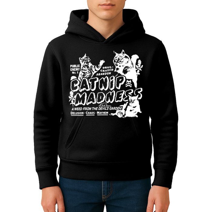 Funny Cat For Cat Mom Cat Dad Catnip Madness Cute Cat Kids Hoodie