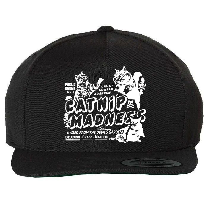 Funny Cat For Cat Mom Cat Dad Catnip Madness Cute Cat Wool Snapback Cap