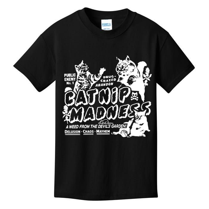 Funny Cat For Cat Mom Cat Dad Catnip Madness Cute Cat Kids T-Shirt