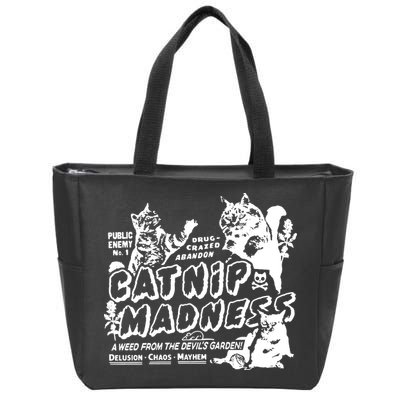 Funny Cat For Cat Mom Cat Dad Catnip Madness Cute Cat Zip Tote Bag