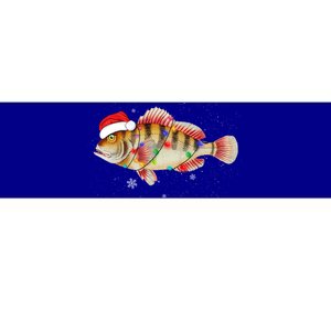 Funny Christmas Fishing Bass With Santa Hat Xmas Fishing Tee Gift Bumper Sticker