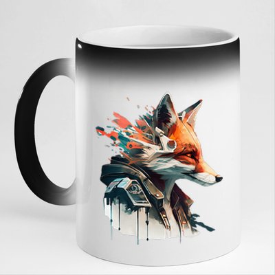 Fox Cunning Foxtail Fur funny animal lover 11oz Black Color Changing Mug