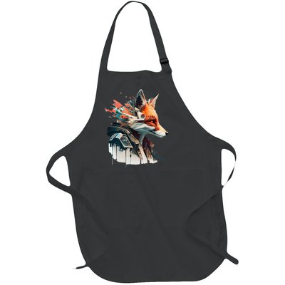 Fox Cunning Foxtail Fur funny animal lover Full-Length Apron With Pockets