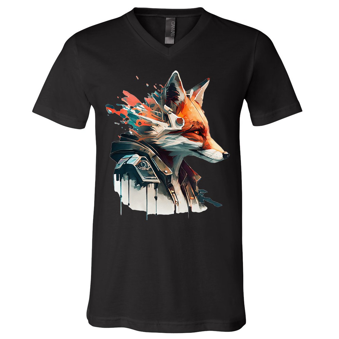 Fox Cunning Foxtail Fur funny animal lover V-Neck T-Shirt