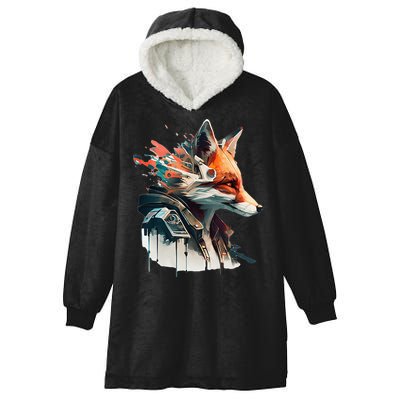 Fox Cunning Foxtail Fur funny animal lover Hooded Wearable Blanket