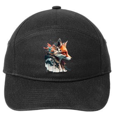 Fox Cunning Foxtail Fur funny animal lover 7-Panel Snapback Hat
