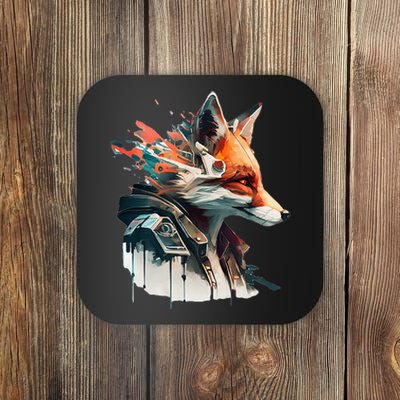 Fox Cunning Foxtail Fur funny animal lover Coaster