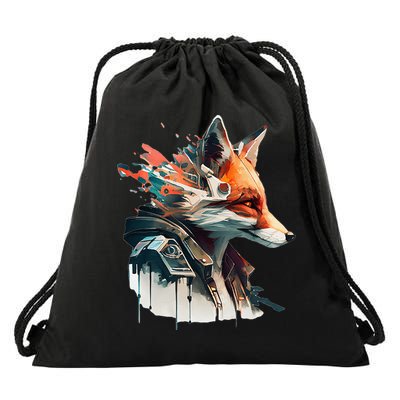 Fox Cunning Foxtail Fur funny animal lover Drawstring Bag