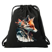 Fox Cunning Foxtail Fur funny animal lover Drawstring Bag