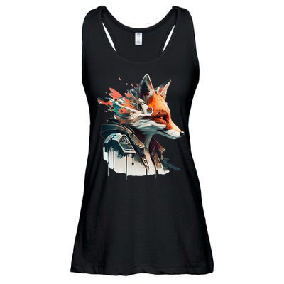 Fox Cunning Foxtail Fur funny animal lover Ladies Essential Flowy Tank