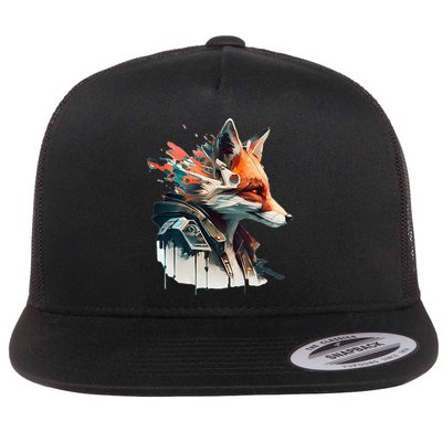 Fox Cunning Foxtail Fur funny animal lover Flatbill Hat