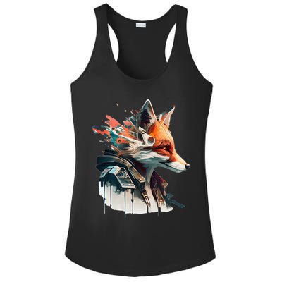 Fox Cunning Foxtail Fur funny animal lover Ladies PosiCharge Competitor Racerback Tank