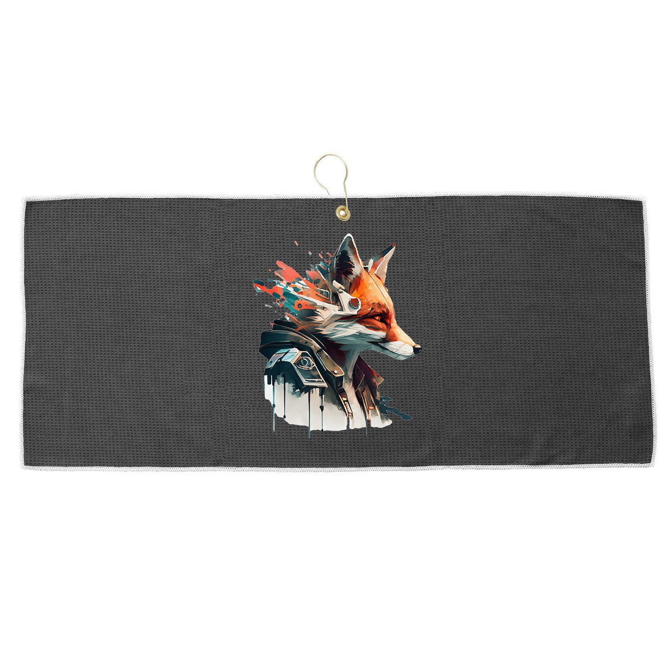 Fox Cunning Foxtail Fur funny animal lover Large Microfiber Waffle Golf Towel