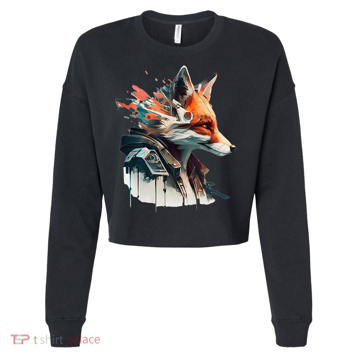Fox Cunning Foxtail Fur funny animal lover Cropped Pullover Crew