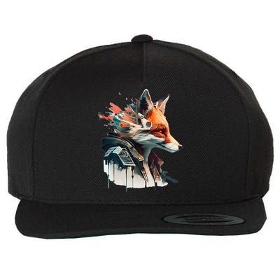 Fox Cunning Foxtail Fur funny animal lover Wool Snapback Cap