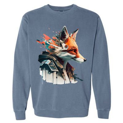 Fox Cunning Foxtail Fur funny animal lover Garment-Dyed Sweatshirt
