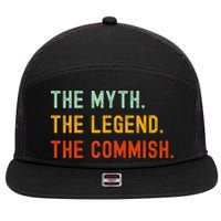 Funny Commish Fantasy Baseball Commissioner Sarcastic 7 Panel Mesh Trucker Snapback Hat