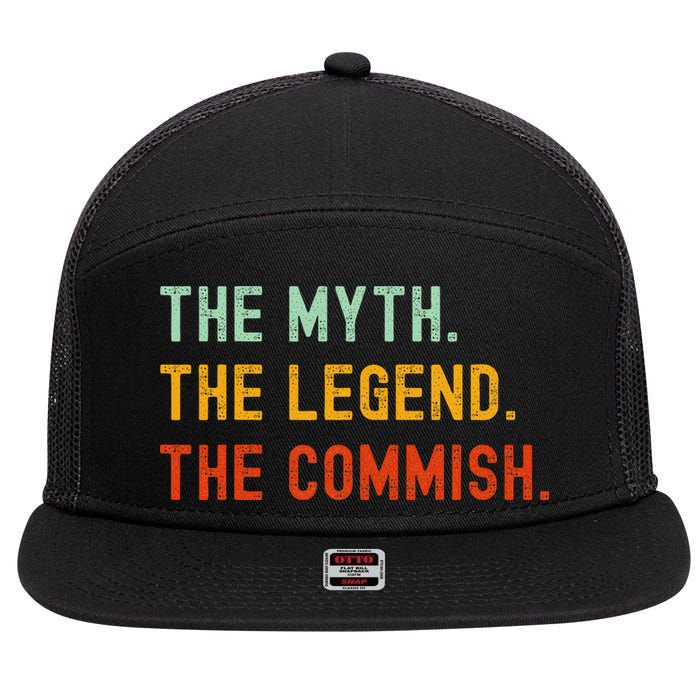 Funny Commish Fantasy Baseball Commissioner Sarcastic 7 Panel Mesh Trucker Snapback Hat