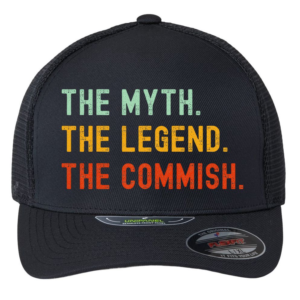 Funny Commish Fantasy Baseball Commissioner Sarcastic Flexfit Unipanel Trucker Cap