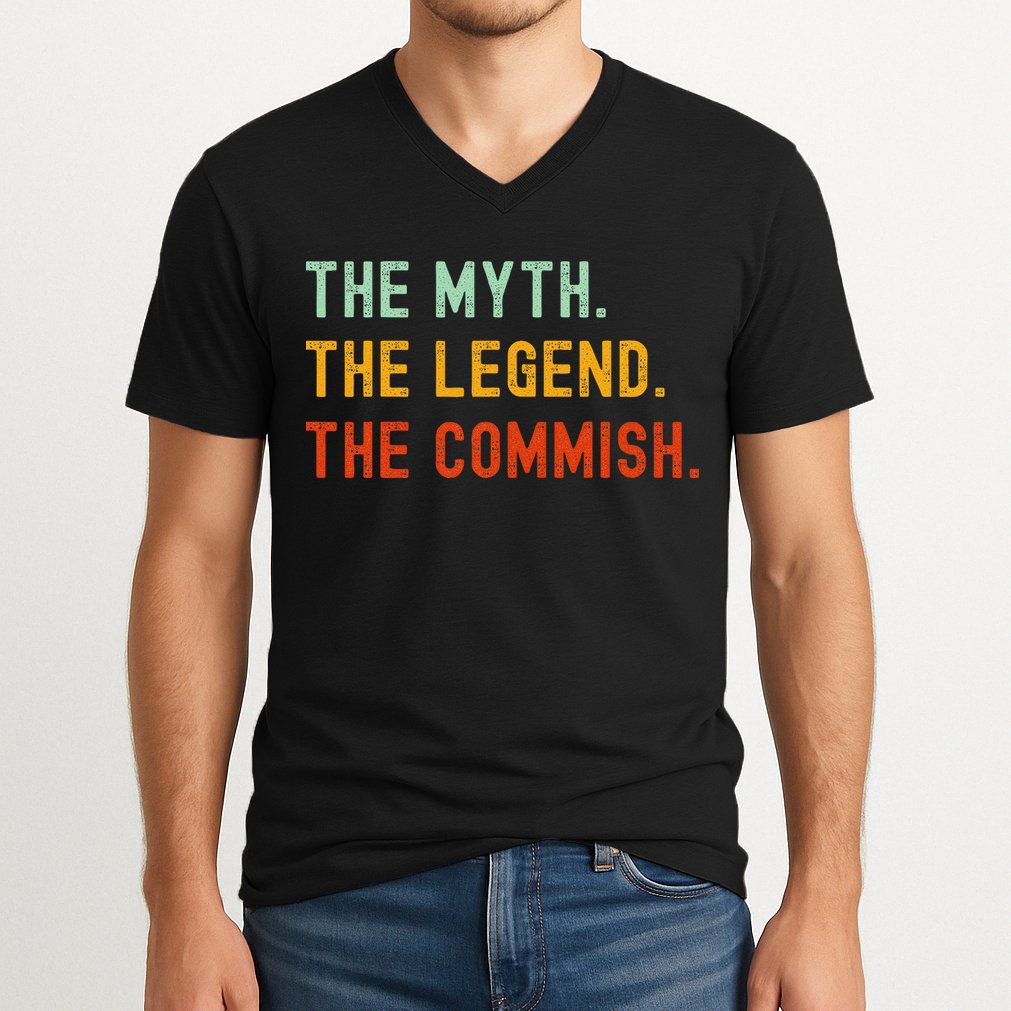 Funny Commish Fantasy Baseball Commissioner Sarcastic V-Neck T-Shirt
