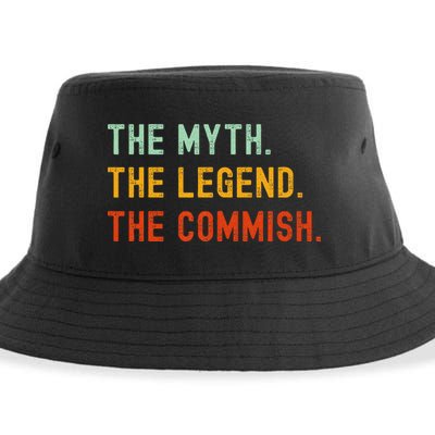 Funny Commish Fantasy Baseball Commissioner Sarcastic Sustainable Bucket Hat