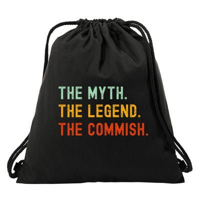 Funny Commish Fantasy Baseball Commissioner Sarcastic Drawstring Bag