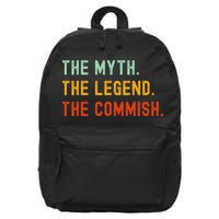 Funny Commish Fantasy Baseball Commissioner Sarcastic 16 in Basic Backpack