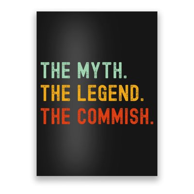 Funny Commish Fantasy Baseball Commissioner Sarcastic Poster