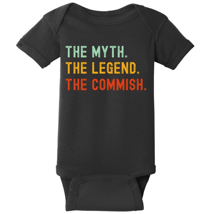 Funny Commish Fantasy Baseball Commissioner Sarcastic Baby Bodysuit