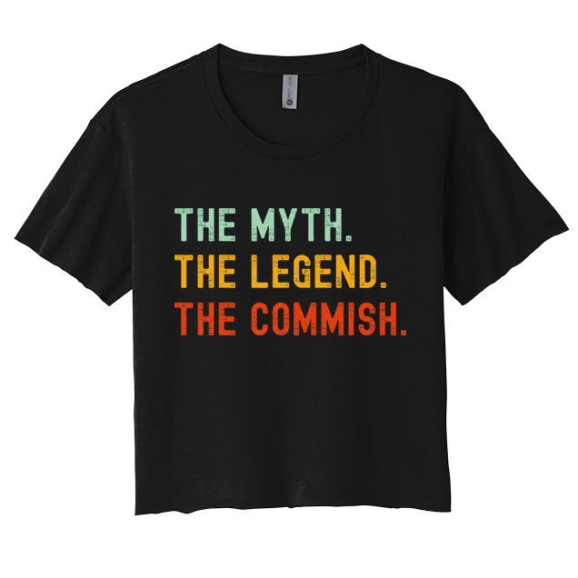 Funny Commish Fantasy Baseball Commissioner Sarcastic Women's Crop Top Tee