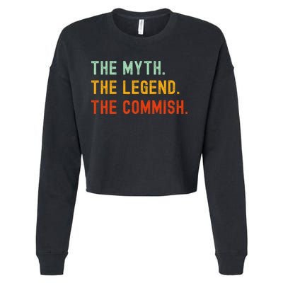 Funny Commish Fantasy Baseball Commissioner Sarcastic Cropped Pullover Crew