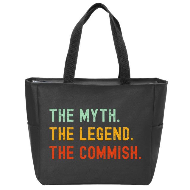 Funny Commish Fantasy Baseball Commissioner Sarcastic Zip Tote Bag