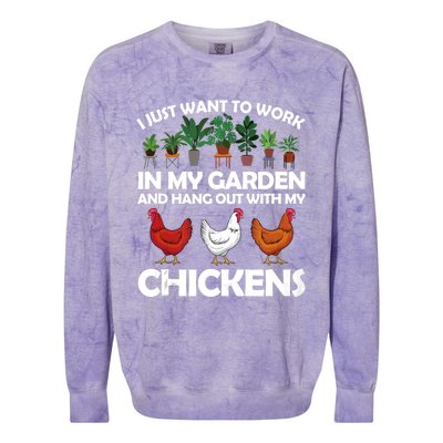 Funny Chicken For Men Women Gardening Chicken Lovers Garden Colorblast Crewneck Sweatshirt