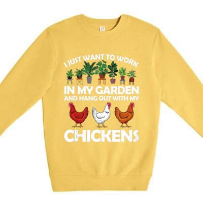 Funny Chicken For Men Women Gardening Chicken Lovers Garden Premium Crewneck Sweatshirt