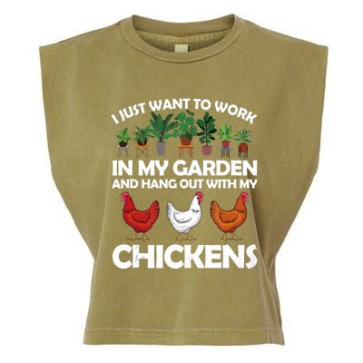 Funny Chicken For Men Women Gardening Chicken Lovers Garden Garment-Dyed Women's Muscle Tee