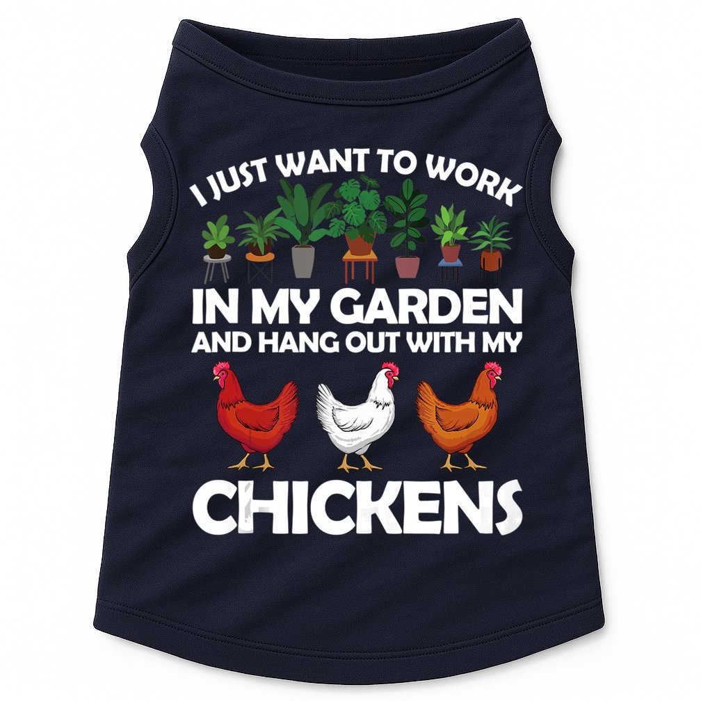 Funny Chicken For Men Women Gardening Chicken Lovers Garden Doggie Tank