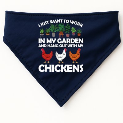 Funny Chicken For Men Women Gardening Chicken Lovers Garden USA-Made Doggie Bandana