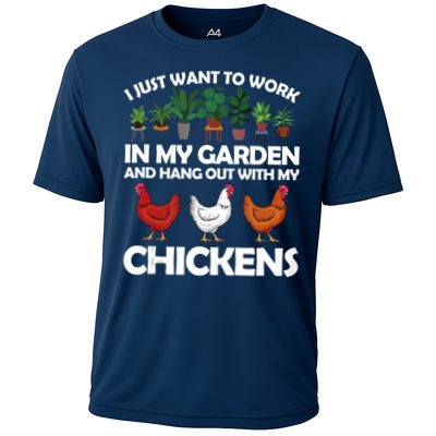 Funny Chicken For Men Women Gardening Chicken Lovers Garden Performance Shirt