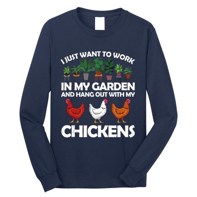 Funny Chicken For Men Women Gardening Chicken Lovers Garden Long Sleeve Shirt