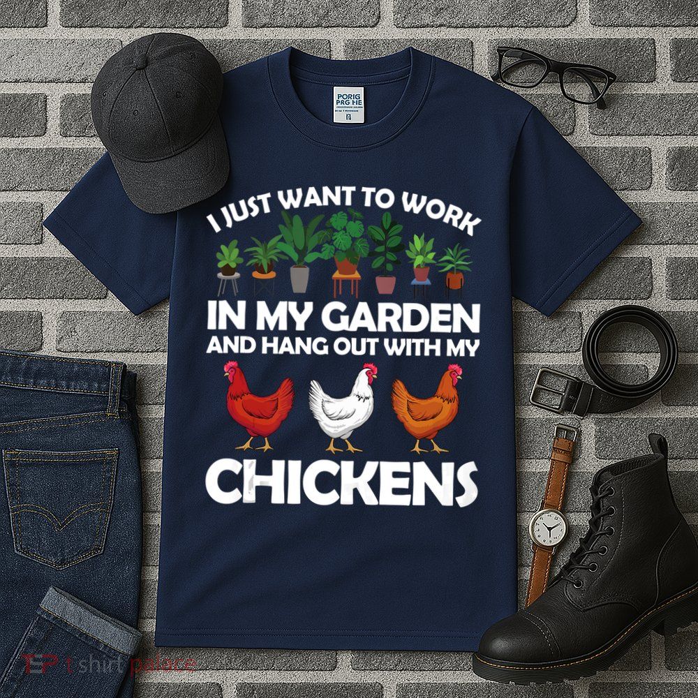 Funny Chicken For Men Women Gardening Chicken Lovers Garden Tall T-Shirt