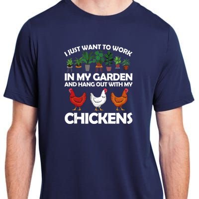 Funny Chicken For Men Women Gardening Chicken Lovers Garden Adult ChromaSoft Performance T-Shirt