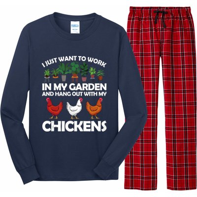 Funny Chicken For Men Women Gardening Chicken Lovers Garden Long Sleeve Pajama Set