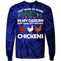 Funny Chicken For Men Women Gardening Chicken Lovers Garden Tie-Dye Long Sleeve Shirt