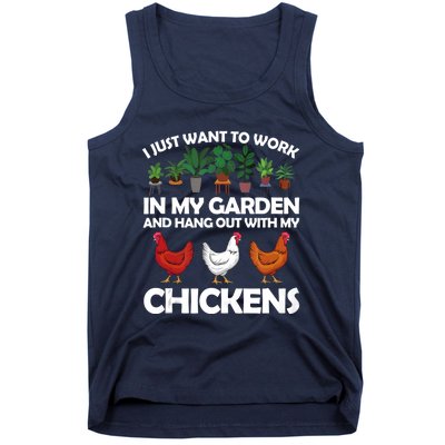 Funny Chicken For Men Women Gardening Chicken Lovers Garden Tank Top