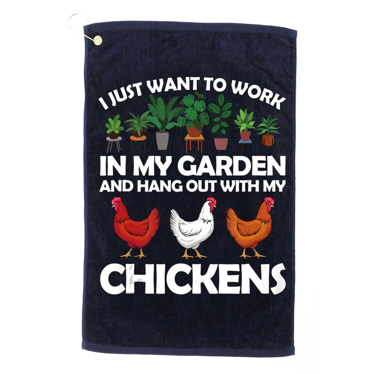 Funny Chicken For Men Women Gardening Chicken Lovers Garden Golf Towel